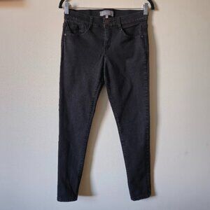 Wit & Wisdom Petite Black Stretchy Mid Rise Wide Waistband Skinny Ankle Jeans